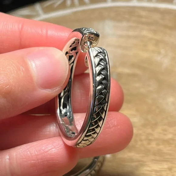 *SOLD* Scott Kay Basket Weave Hoop 925 Sterling Silver Earrings - Picture 15 of 16